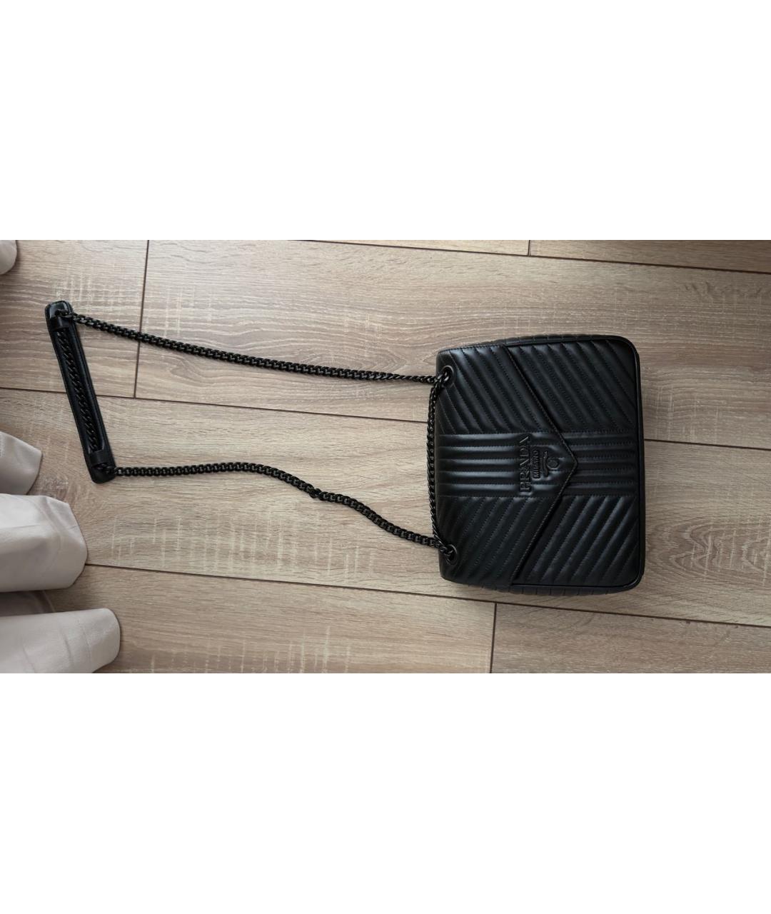 PRADA Черная кожаная сумка через плечо, фото 4