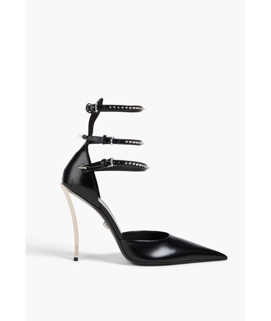 VERSACE Черные кожаные туфли, фото 5