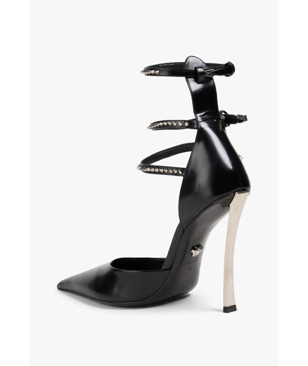 VERSACE Черные кожаные туфли, фото 3