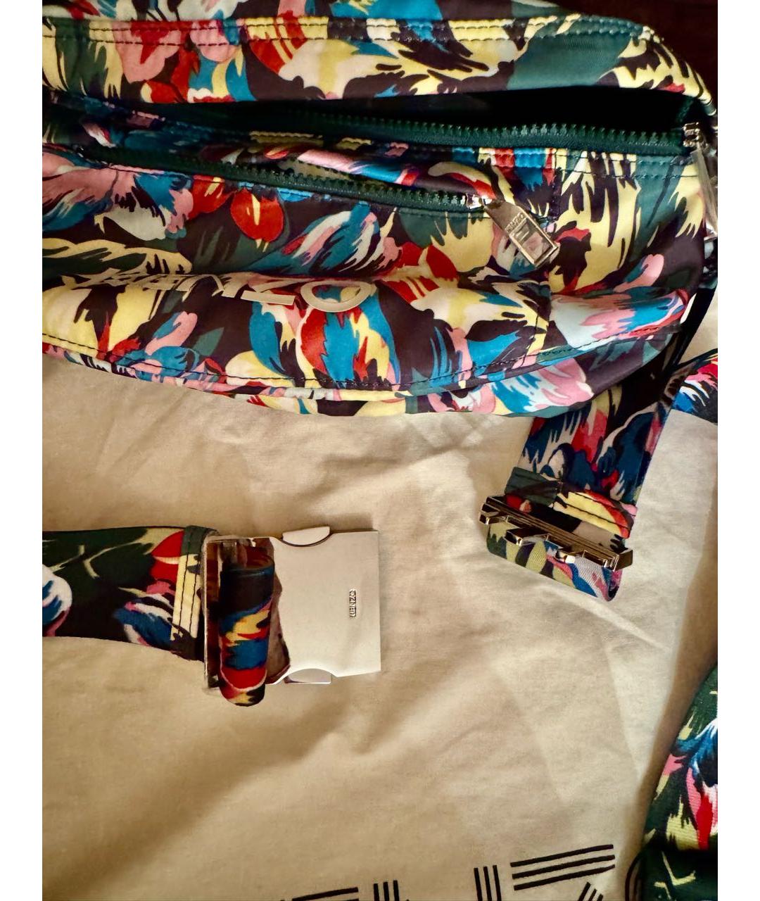 KENZO Голубая тканевая поясная сумка, фото 6