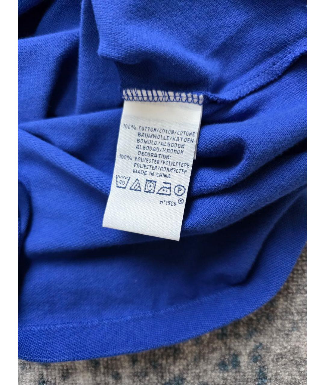 POLO RALPH LAUREN Темно-синее хлопковое поло с коротким рукавом, фото 7