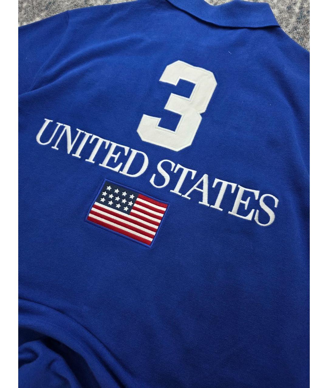 POLO RALPH LAUREN Темно-синее хлопковое поло с коротким рукавом, фото 5