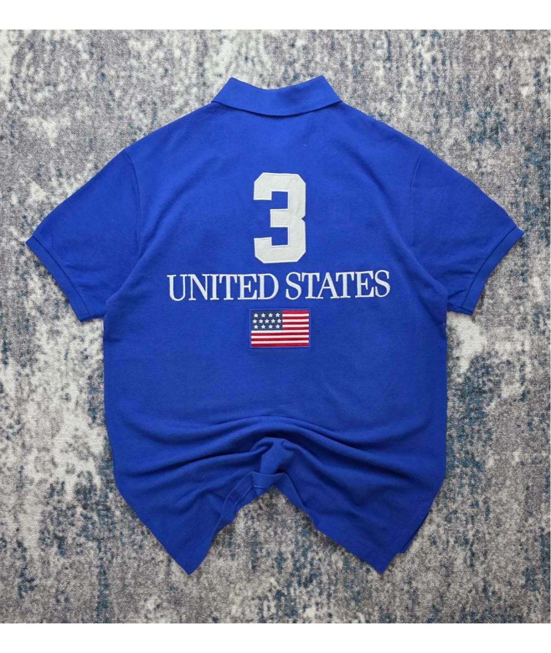 POLO RALPH LAUREN Темно-синее хлопковое поло с коротким рукавом, фото 2