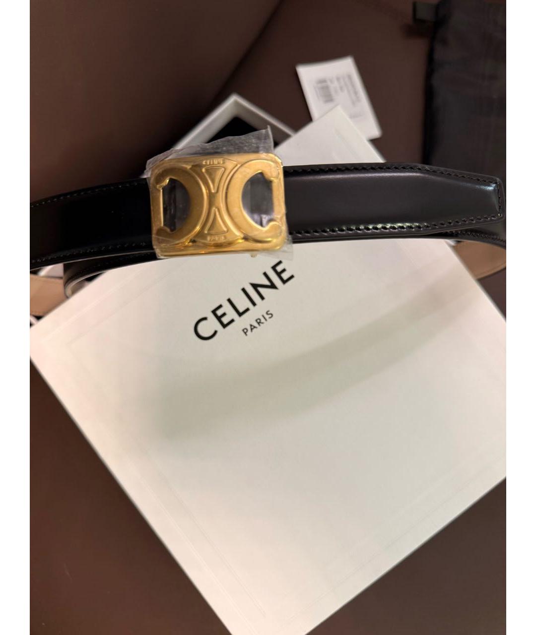 CELINE Черный кожаный ремень, фото 2