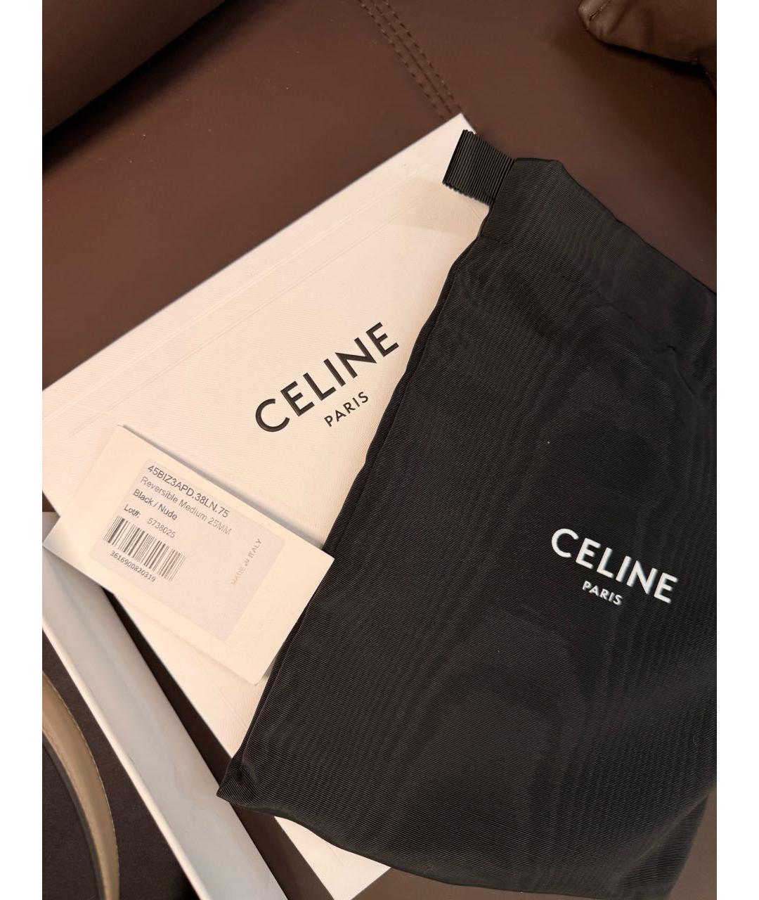 CELINE Черный кожаный ремень, фото 3