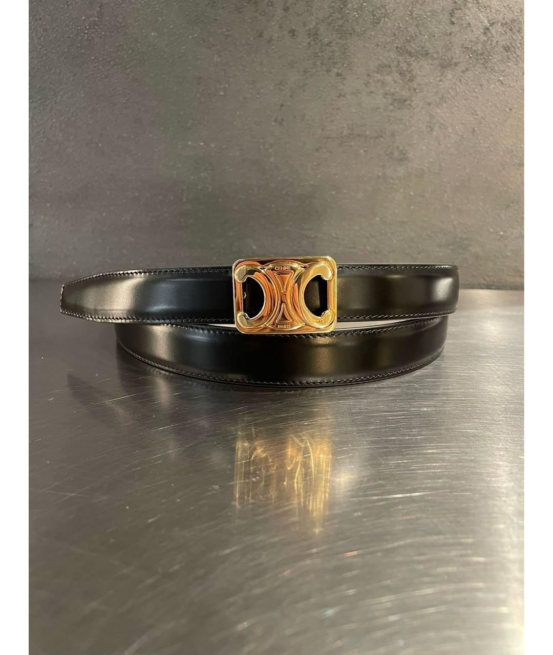 CELINE Черный кожаный ремень, фото 6