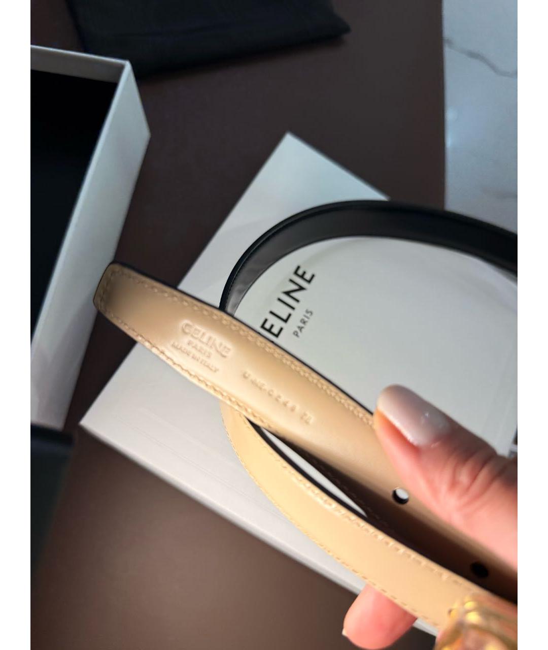 CELINE Черный кожаный ремень, фото 5