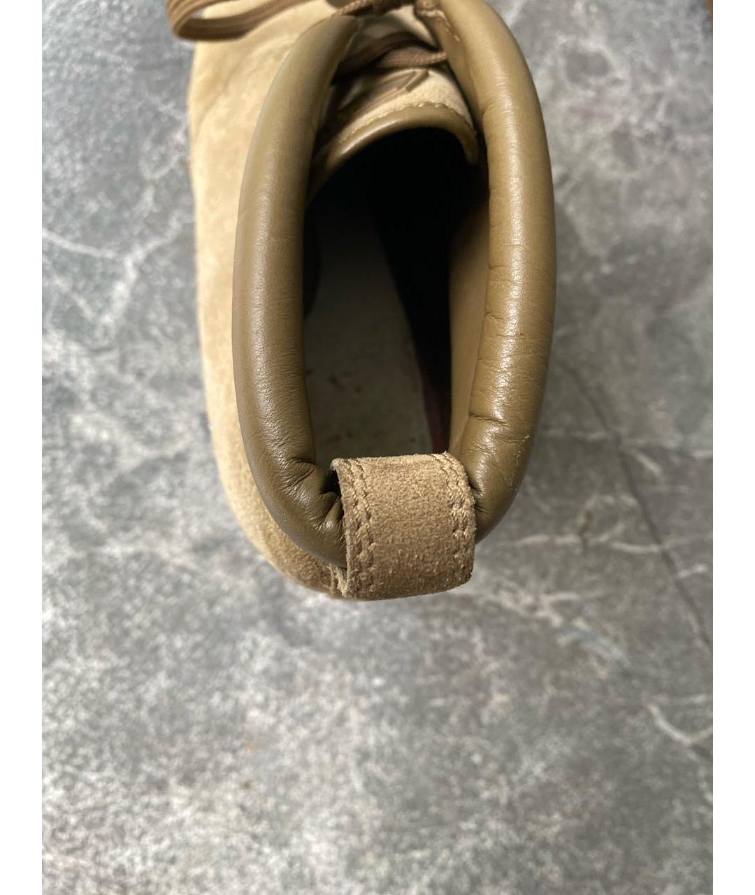 LOUIS VUITTON Бежевые замшевые ботильоны, фото 6