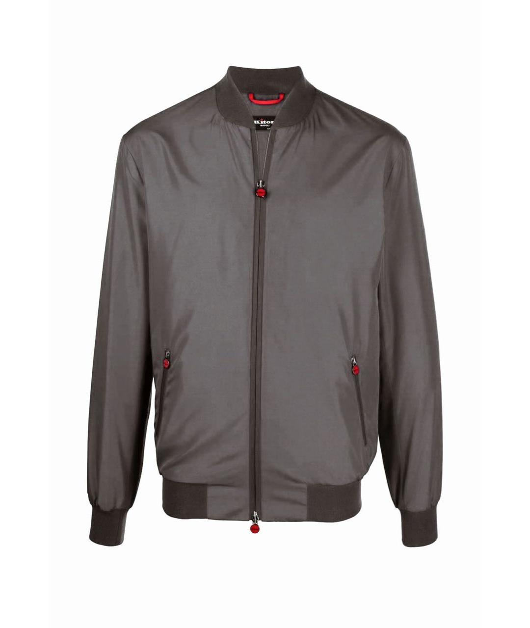 KITON Серая полиэстеровая куртка, фото 5