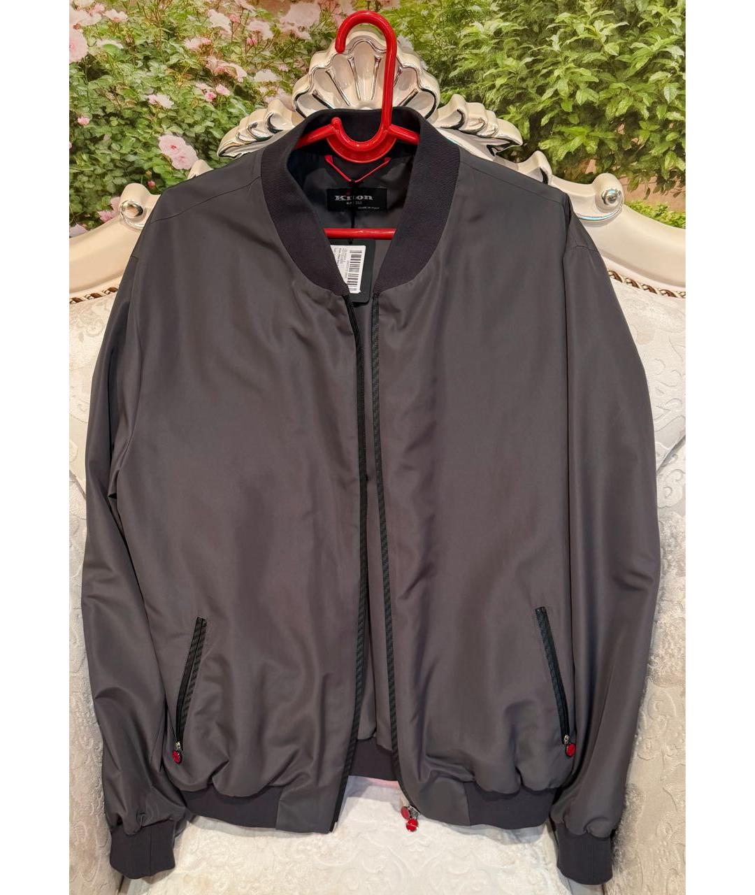 KITON Серая полиэстеровая куртка, фото 2