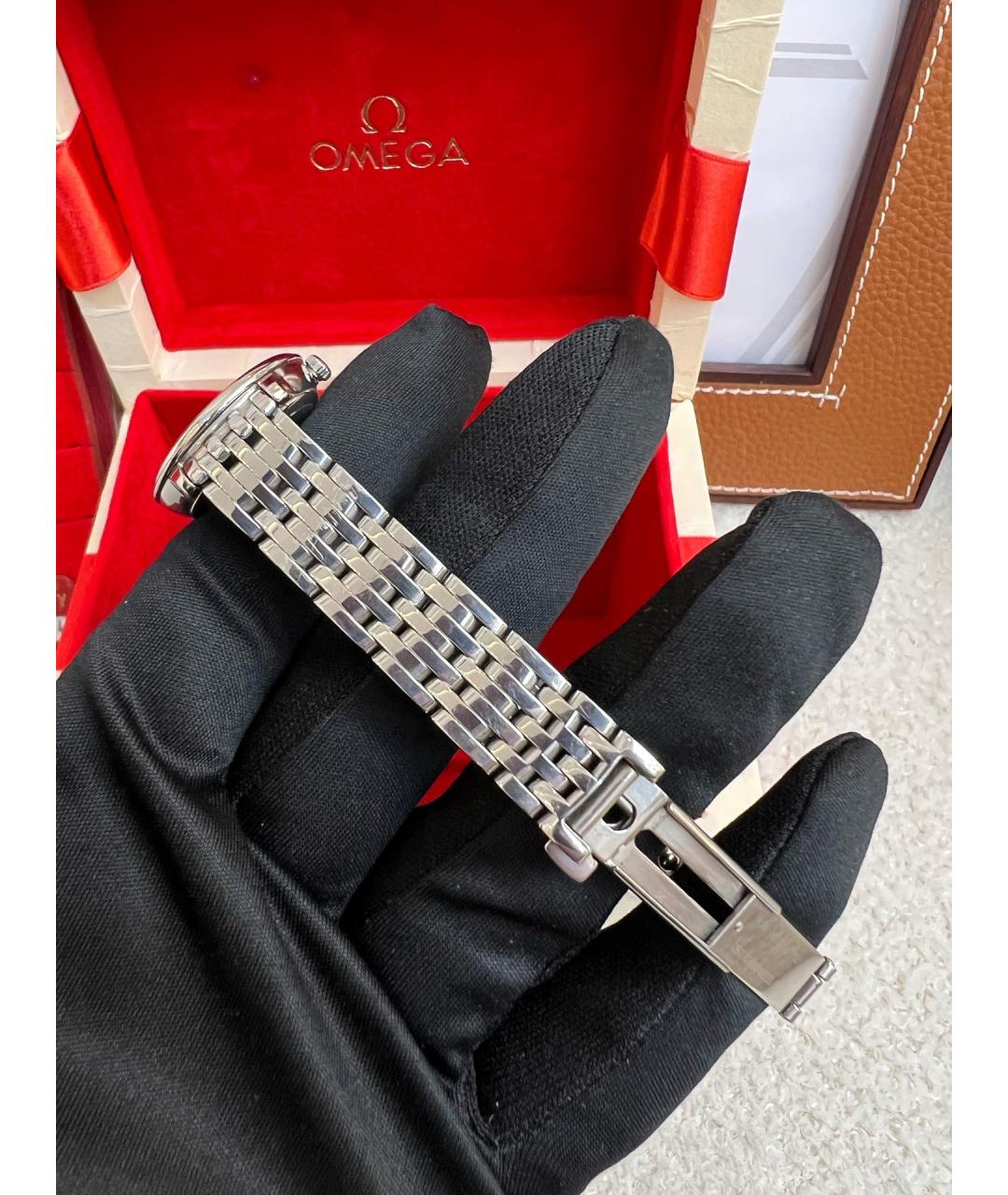 OMEGA Белые стальные часы, фото 6