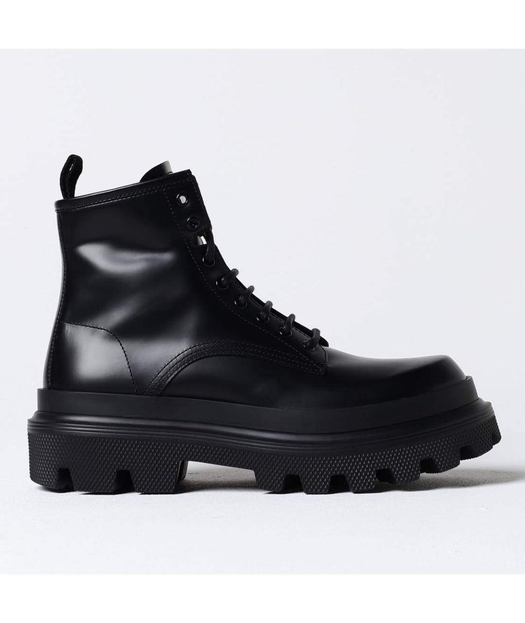 DOLCE&GABBANA Черные кожаные ботинки, фото 3