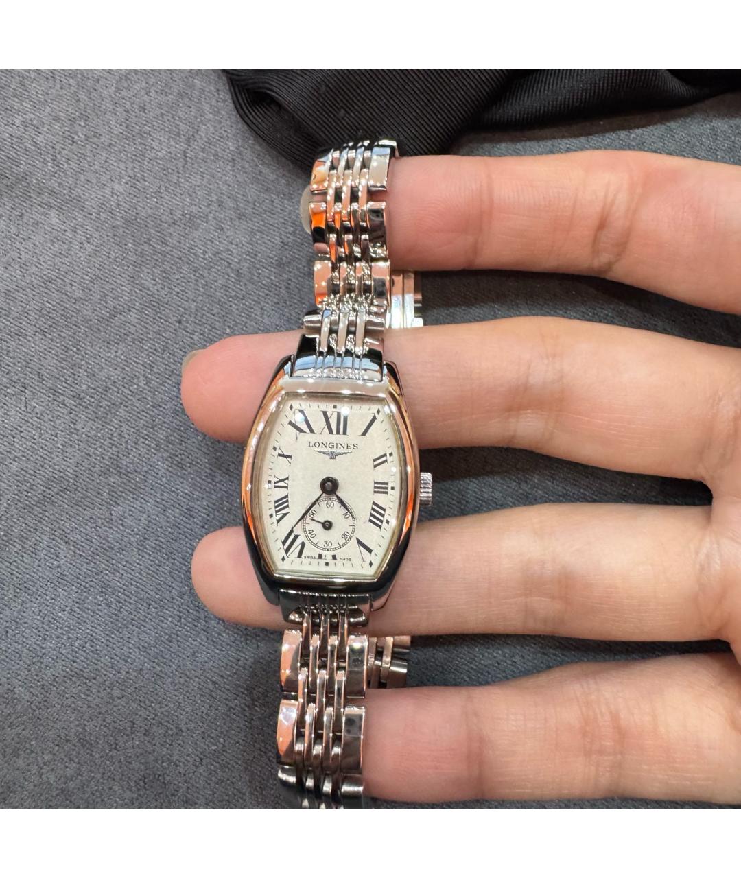 LONGINES Белые стальные часы, фото 2