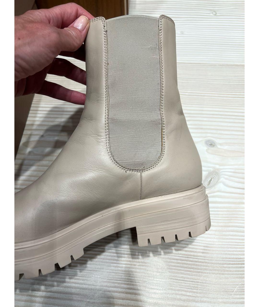 GIANVITO ROSSI Бежевые кожаные ботильоны, фото 8