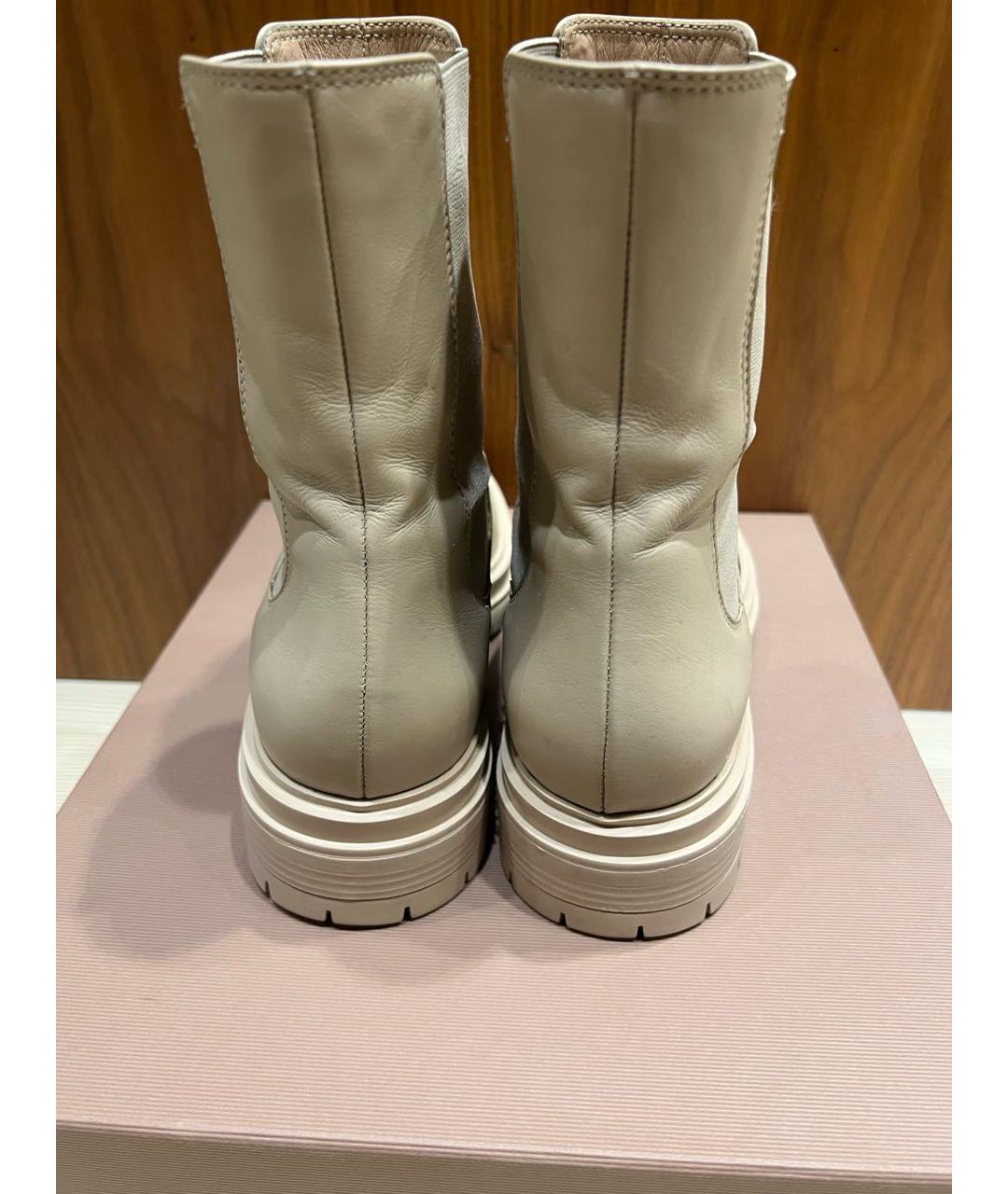 GIANVITO ROSSI Бежевые кожаные ботильоны, фото 2