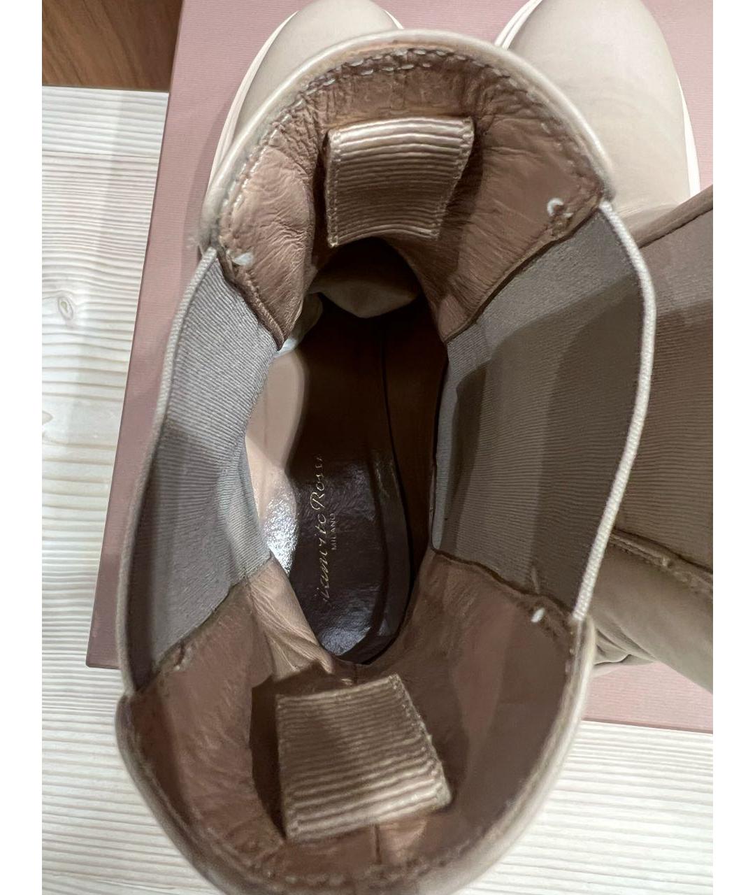 GIANVITO ROSSI Бежевые кожаные ботильоны, фото 5