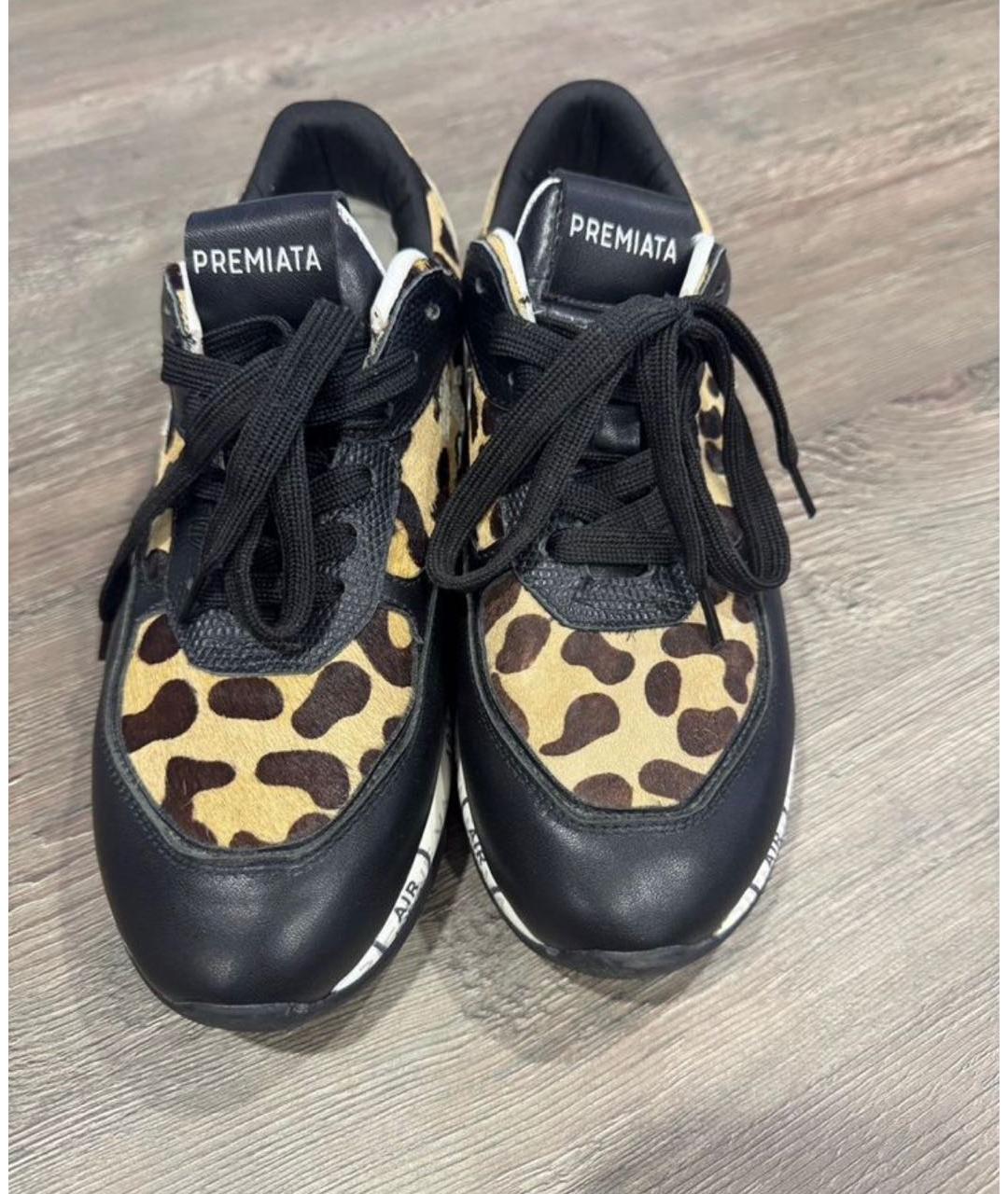 PREMIATA Коричневые кожаные кроссовки, фото 2