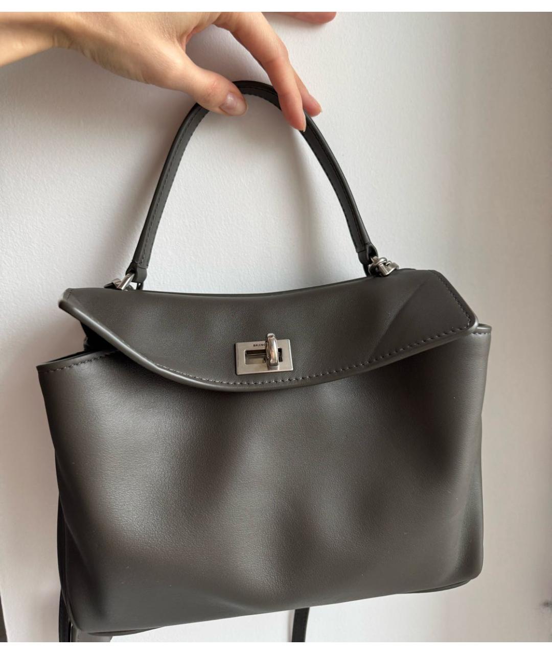 BALENCIAGA Хаки кожаная сумка через плечо, фото 7