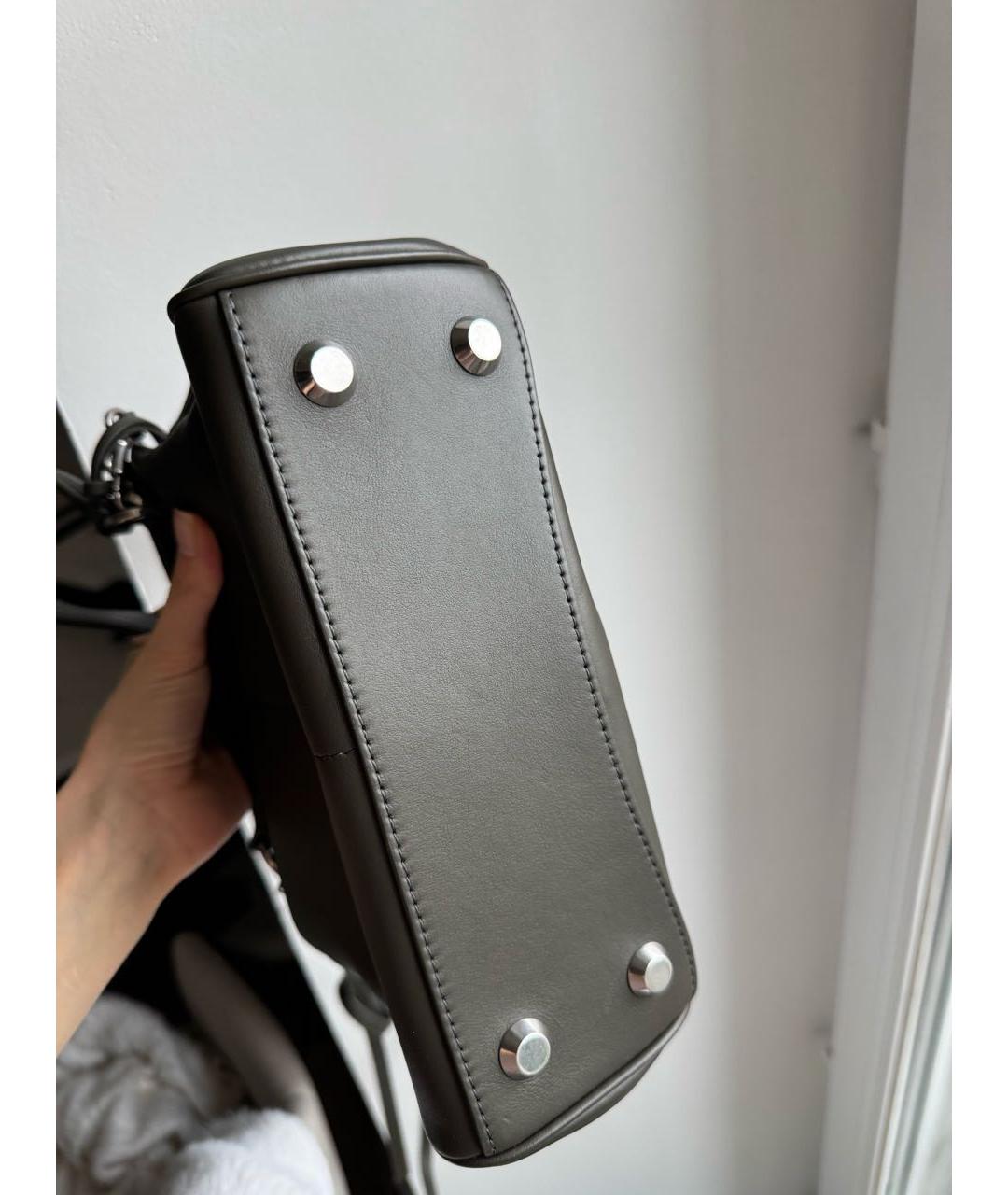 BALENCIAGA Хаки кожаная сумка через плечо, фото 5