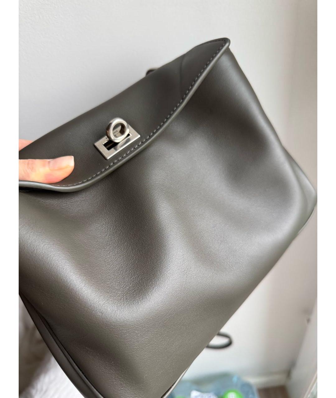 BALENCIAGA Хаки кожаная сумка через плечо, фото 2