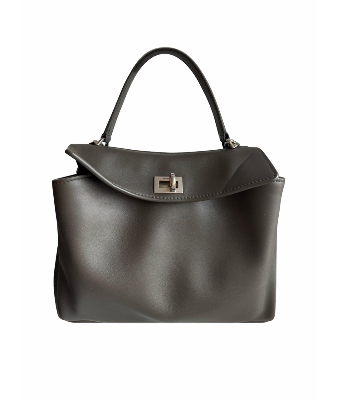 BALENCIAGA Хаки кожаная сумка через плечо, фото 1