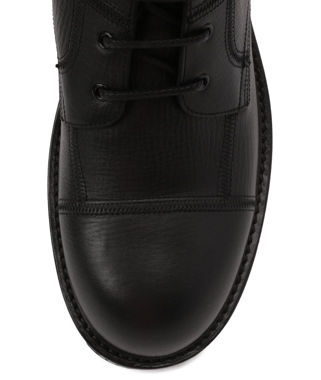 DOLCE&GABBANA Черные кожаные высокие ботинки, фото 5