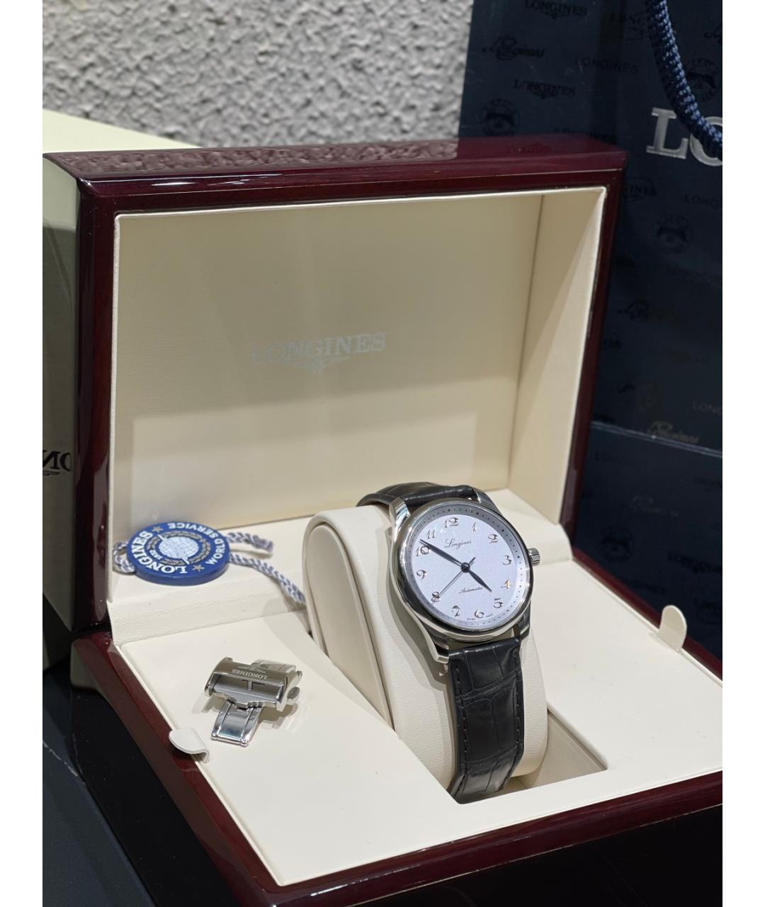 LONGINES Белые стальные часы, фото 4