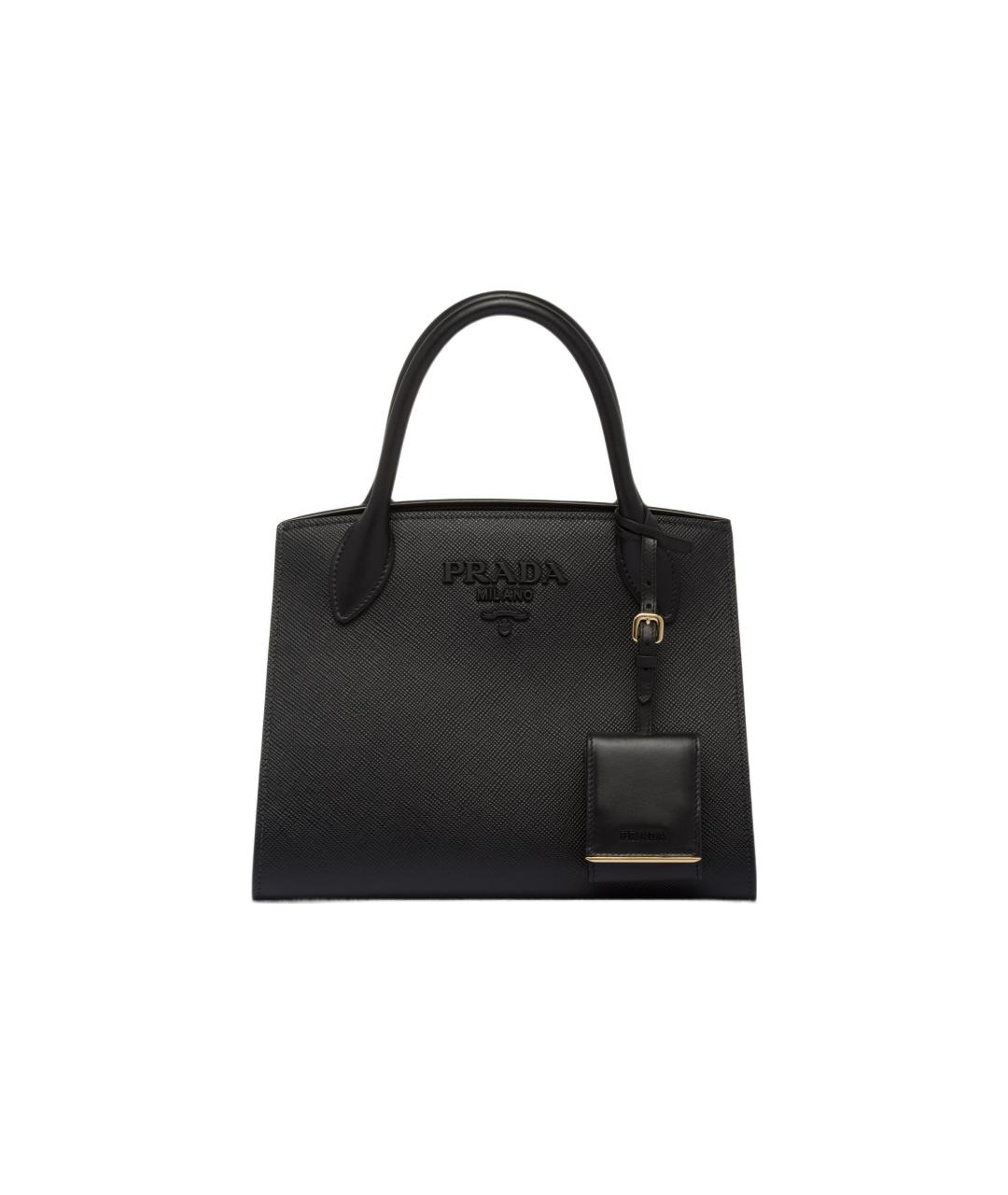PRADA Черная кожаная сумка с короткими ручками, фото 7