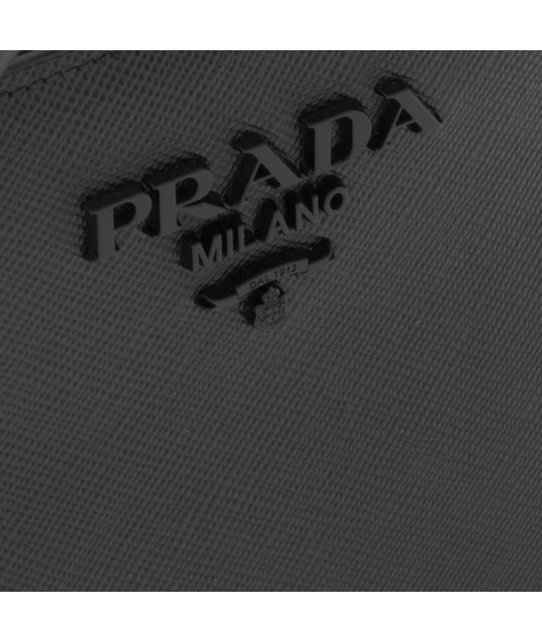 PRADA Черная кожаная сумка с короткими ручками, фото 4