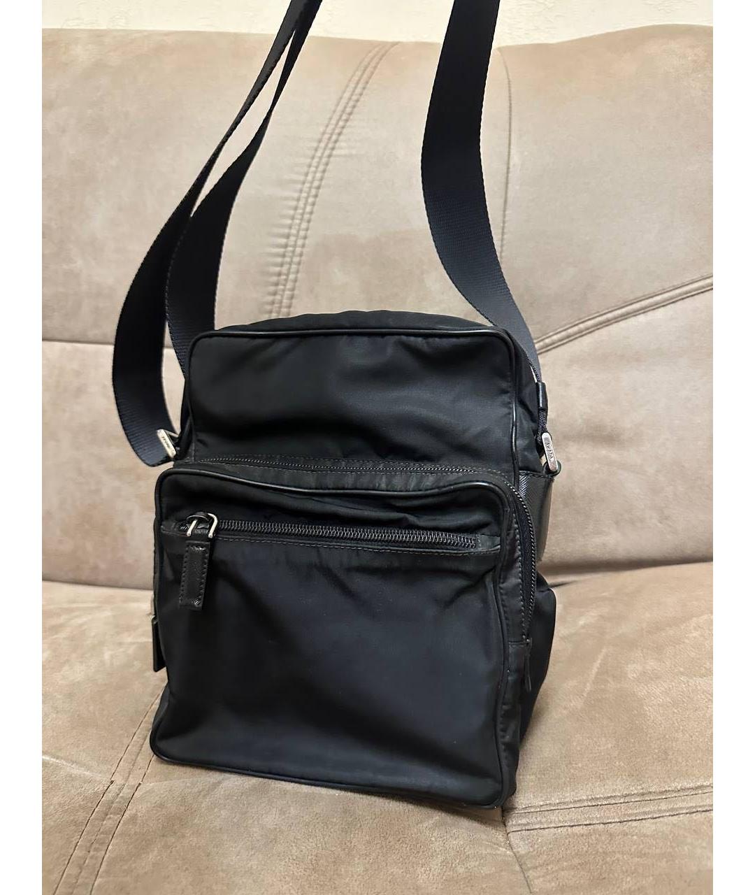 PRADA Черная тканевая сумка через плечо, фото 9