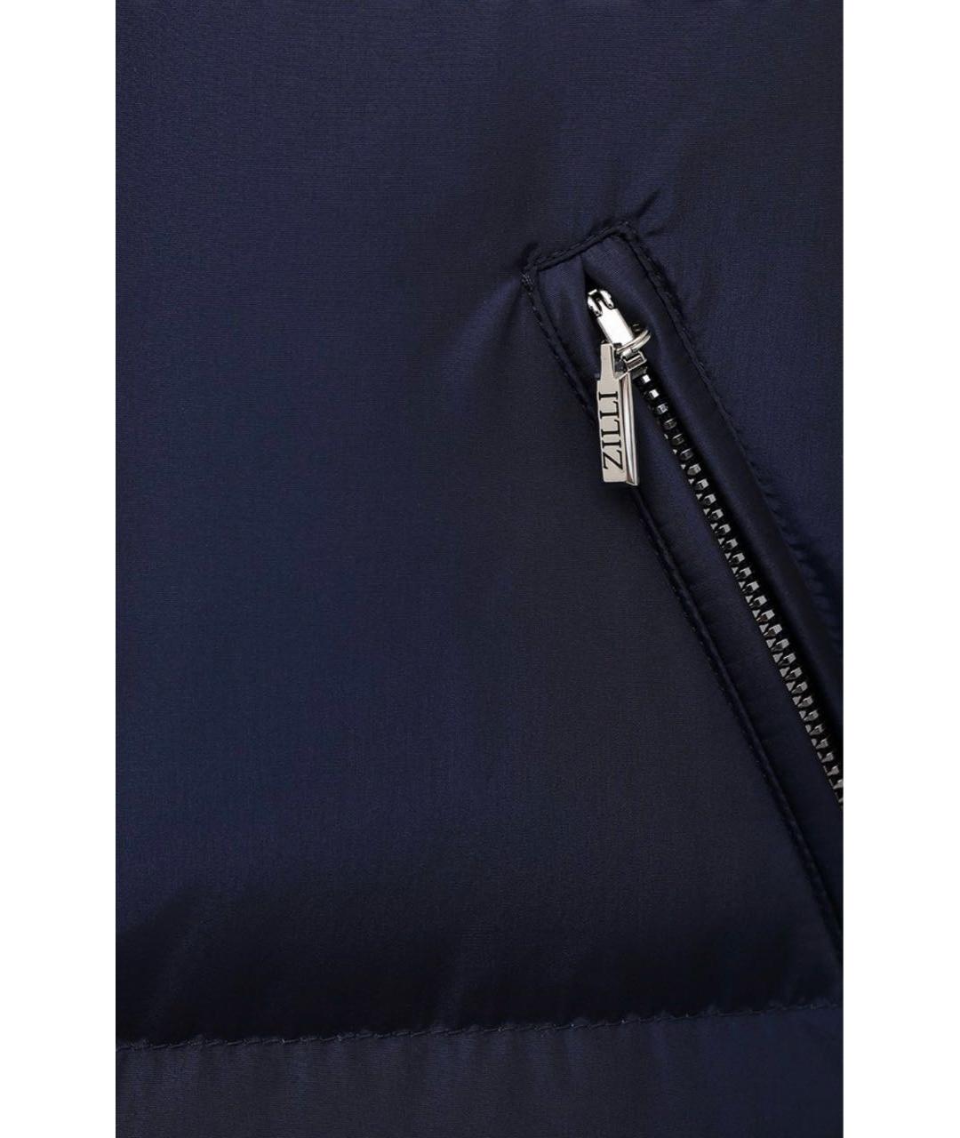 ZILLI Темно-синий полиамидовый пуховик, фото 3