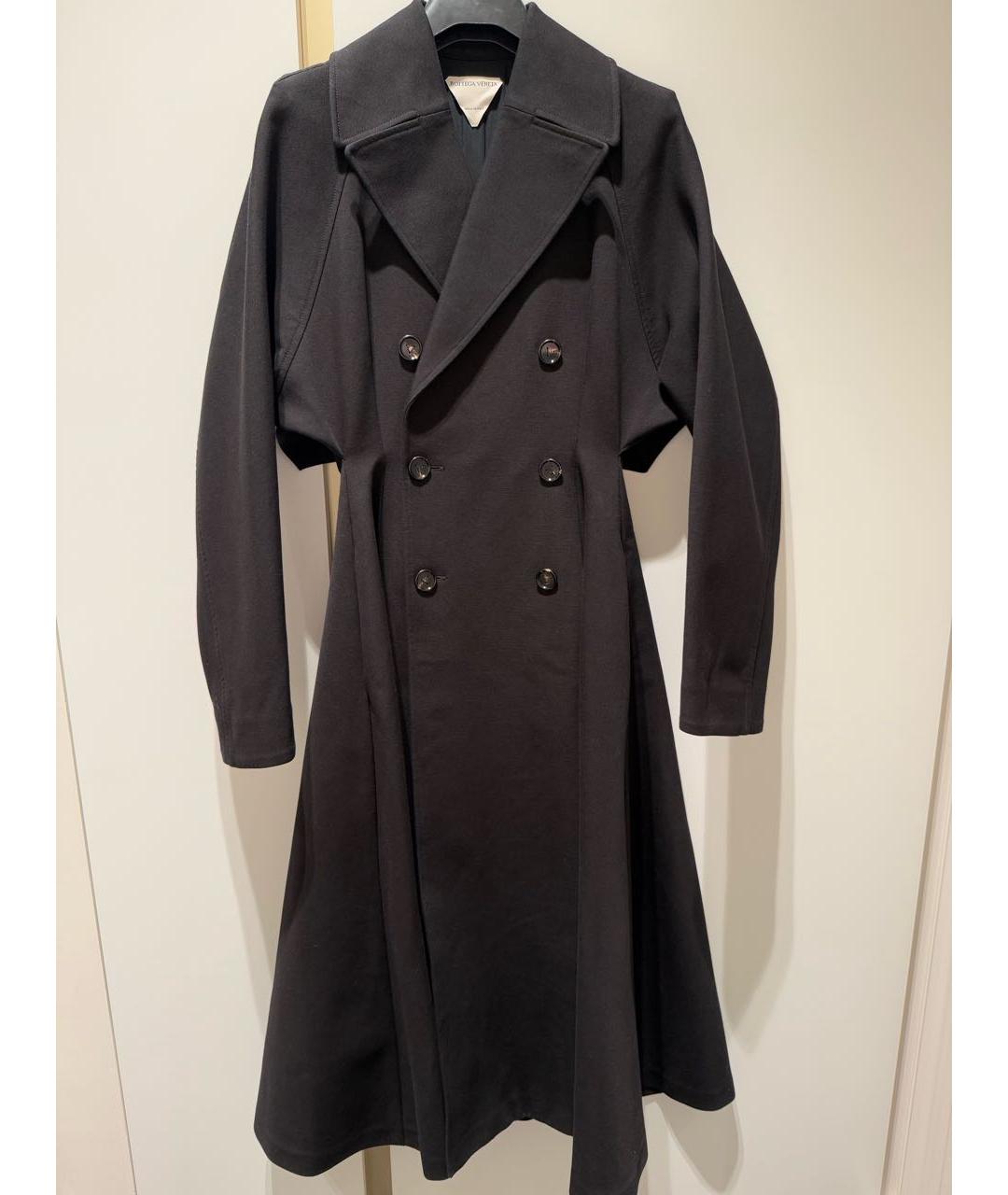 BOTTEGA VENETA Черный хлопковый тренч/плащ, фото 2