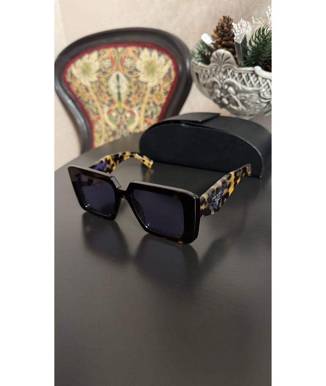 PRADA Черные пластиковые солнцезащитные очки, фото 7