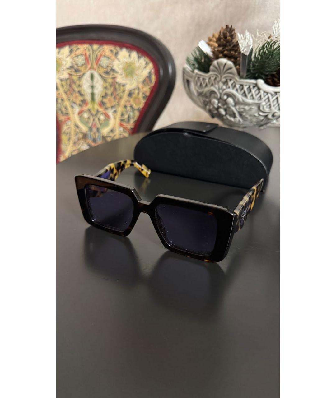 PRADA Черные пластиковые солнцезащитные очки, фото 2