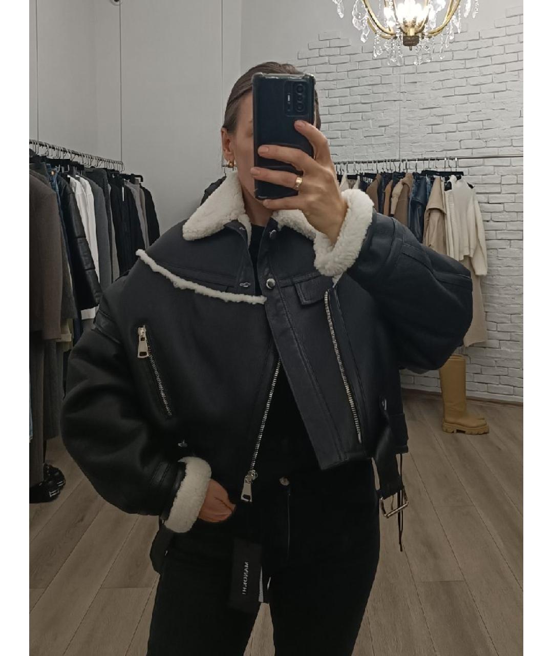 MANOKHI Черная кожаная дубленка, фото 6