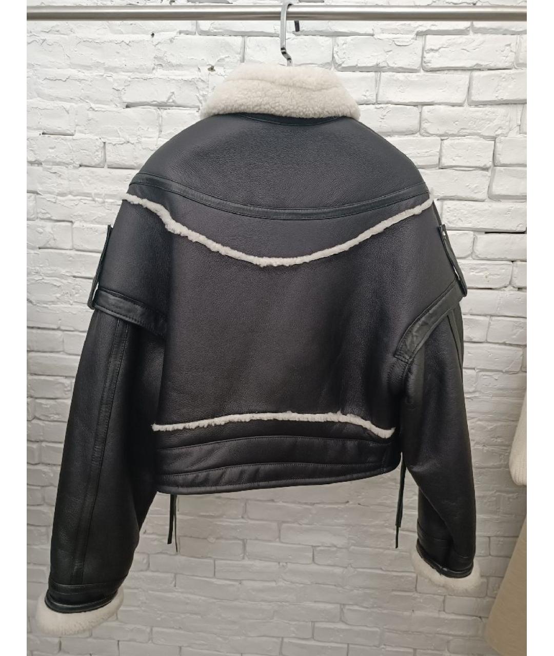 MANOKHI Черная кожаная дубленка, фото 2