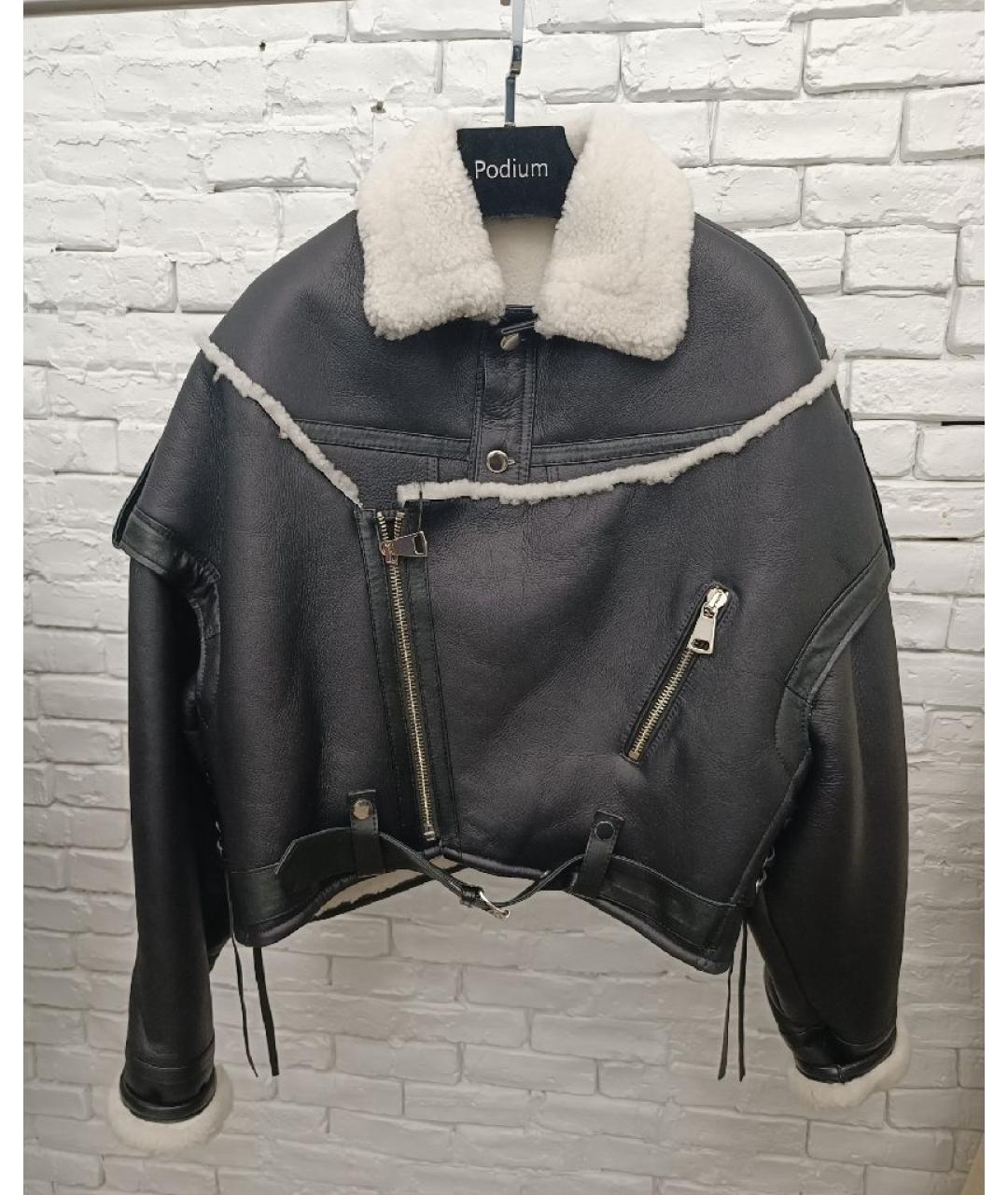 MANOKHI Черная кожаная дубленка, фото 8