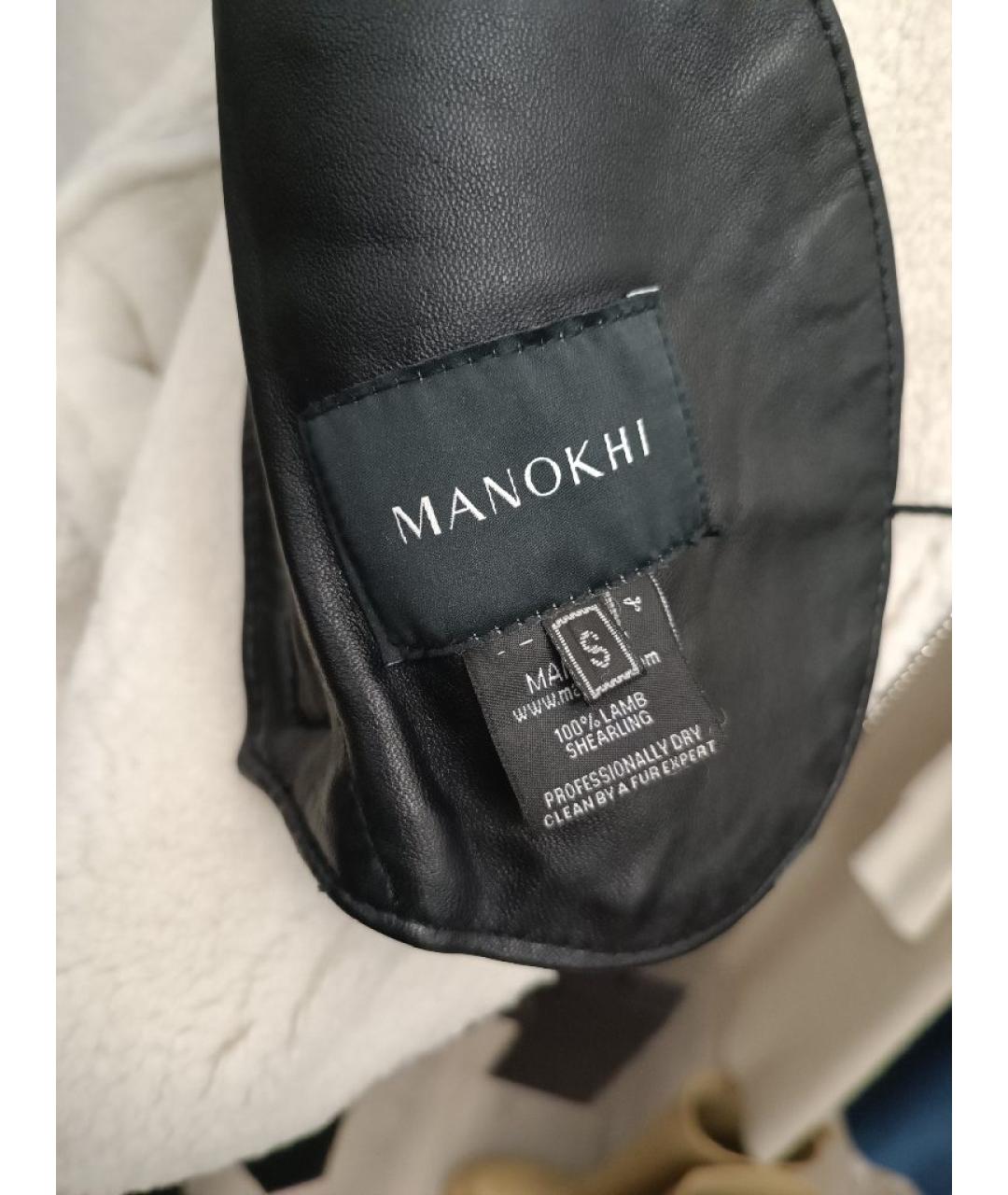 MANOKHI Черная кожаная дубленка, фото 4