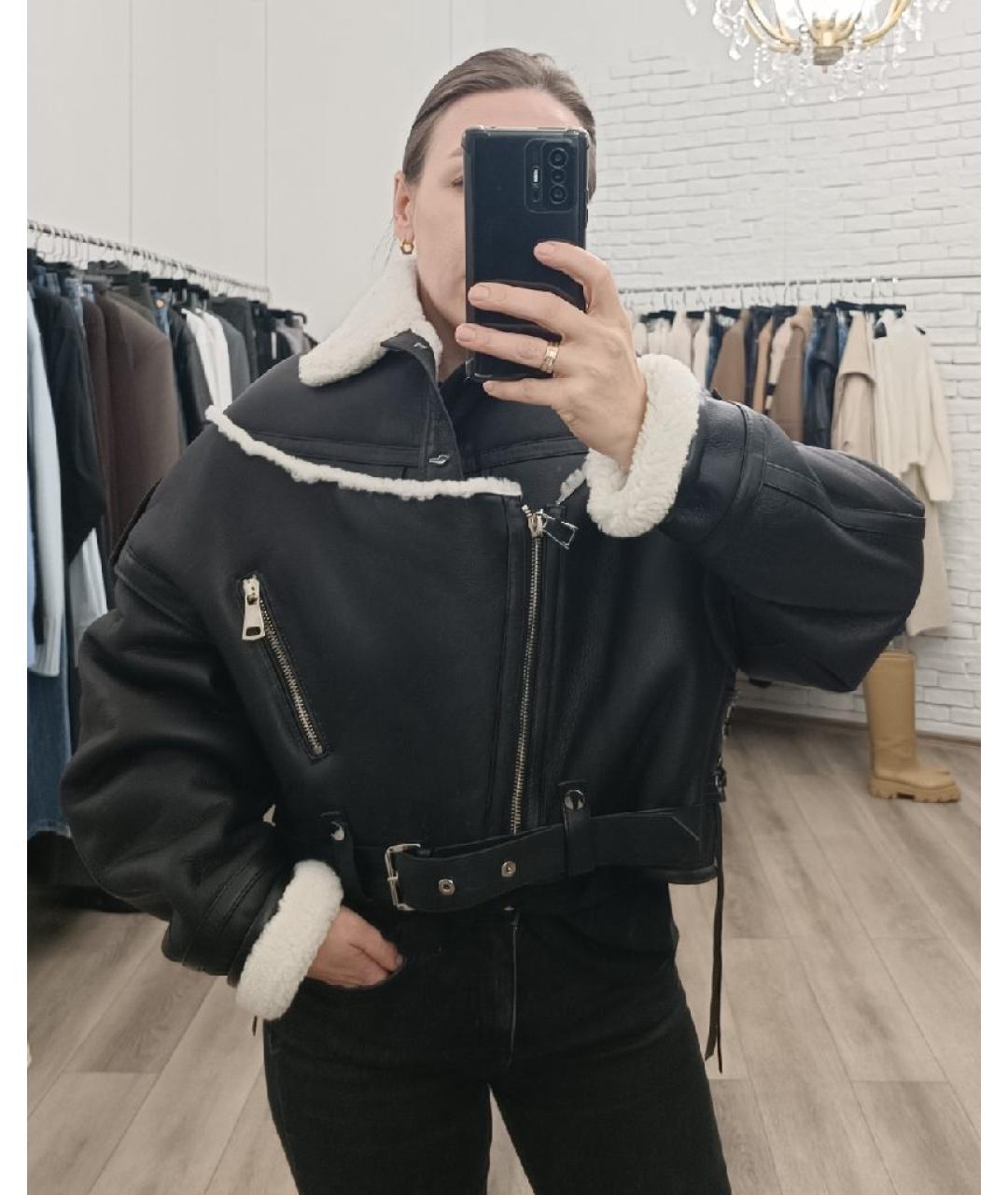 MANOKHI Черная кожаная дубленка, фото 7