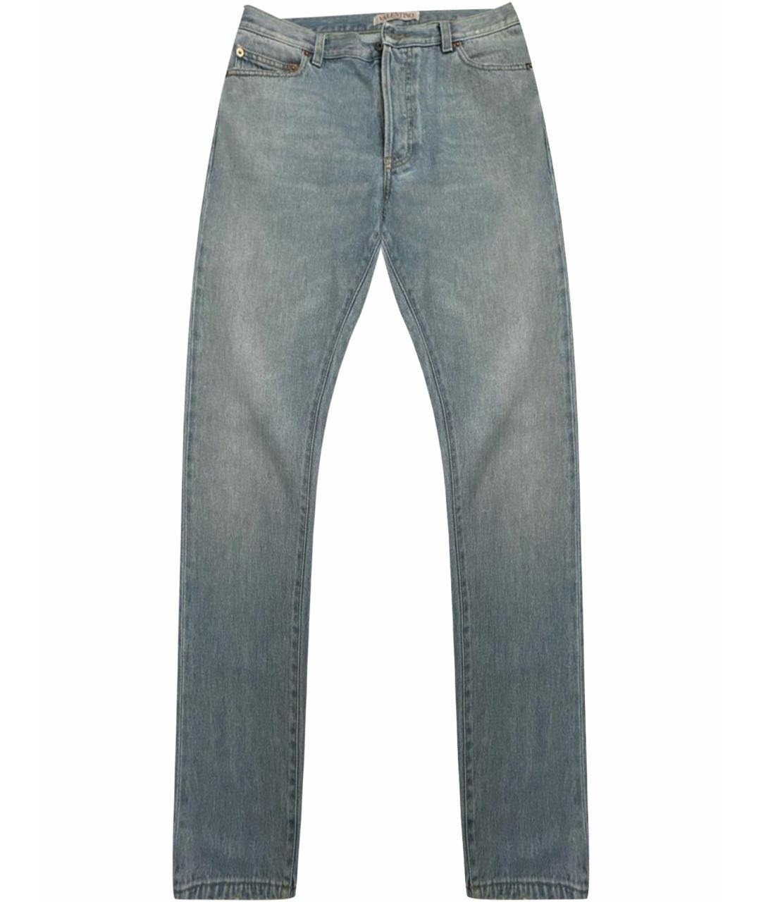 VALENTINO Синие хлопковые прямые джинсы, фото 1