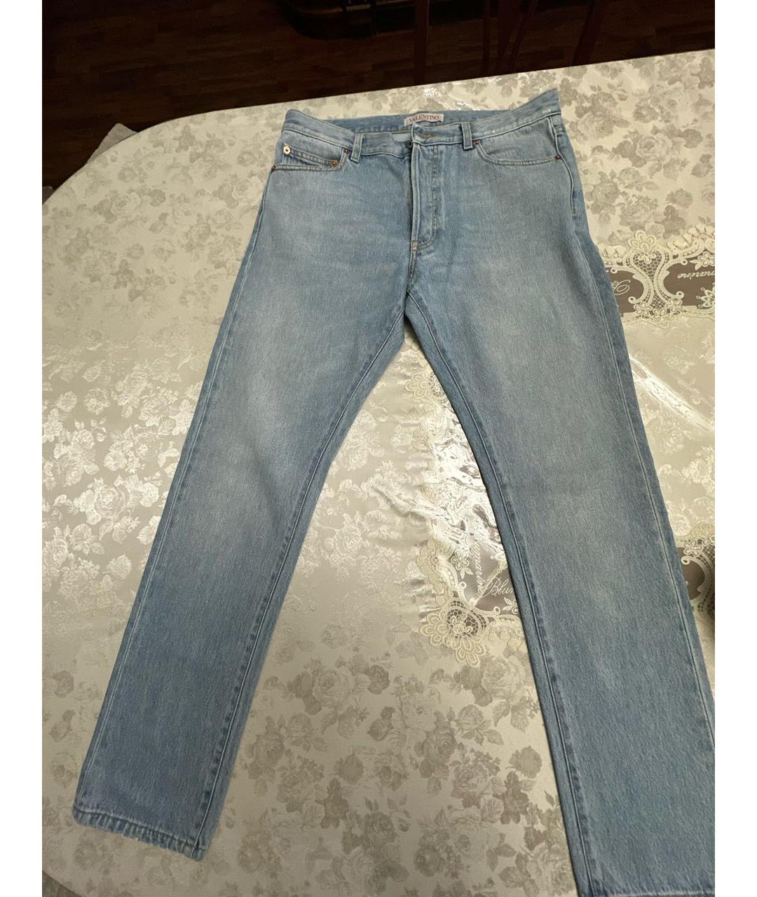 VALENTINO Синие хлопковые прямые джинсы, фото 7