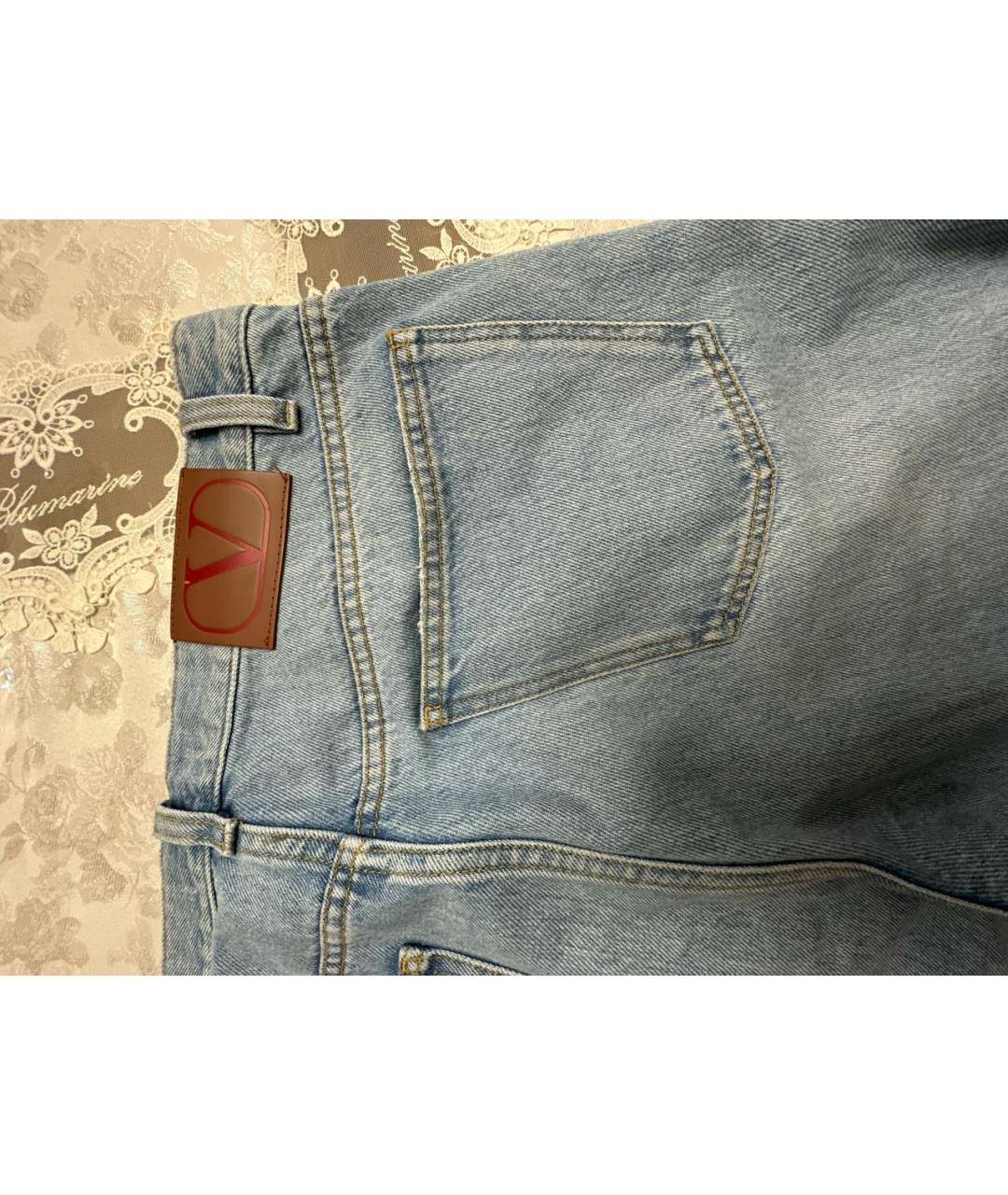 VALENTINO Синие хлопковые прямые джинсы, фото 3