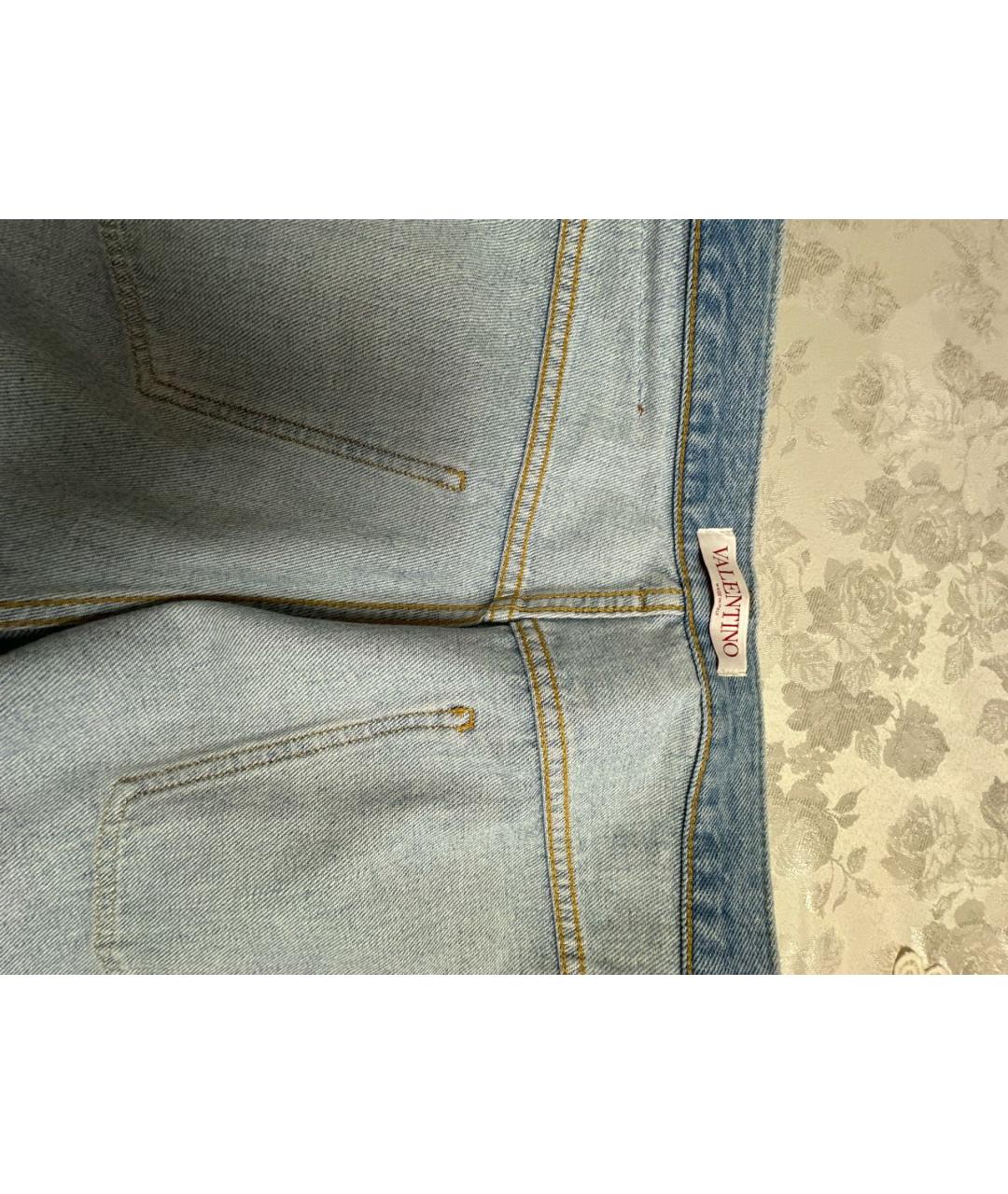 VALENTINO Синие хлопковые прямые джинсы, фото 5