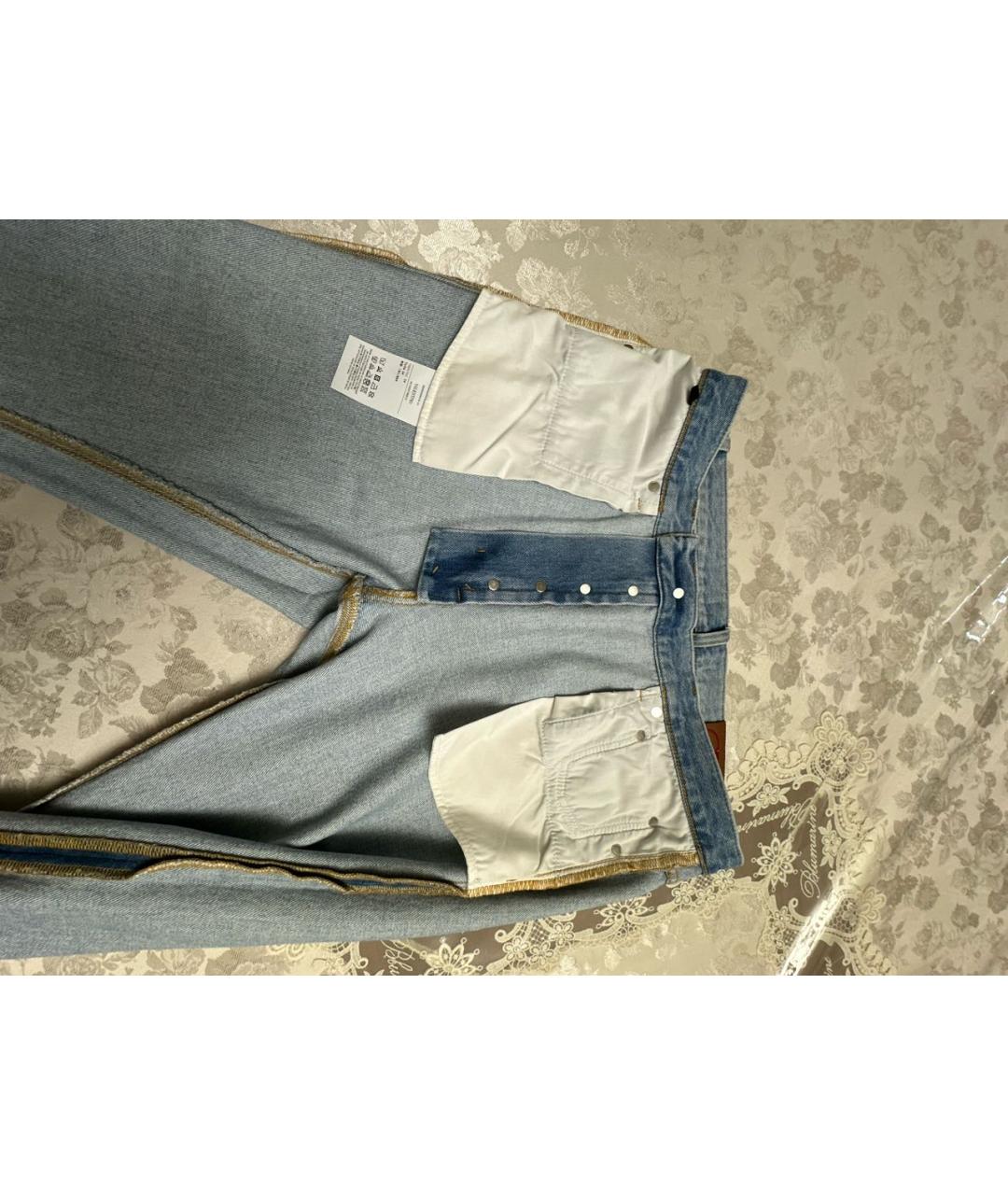 VALENTINO Синие хлопковые прямые джинсы, фото 6