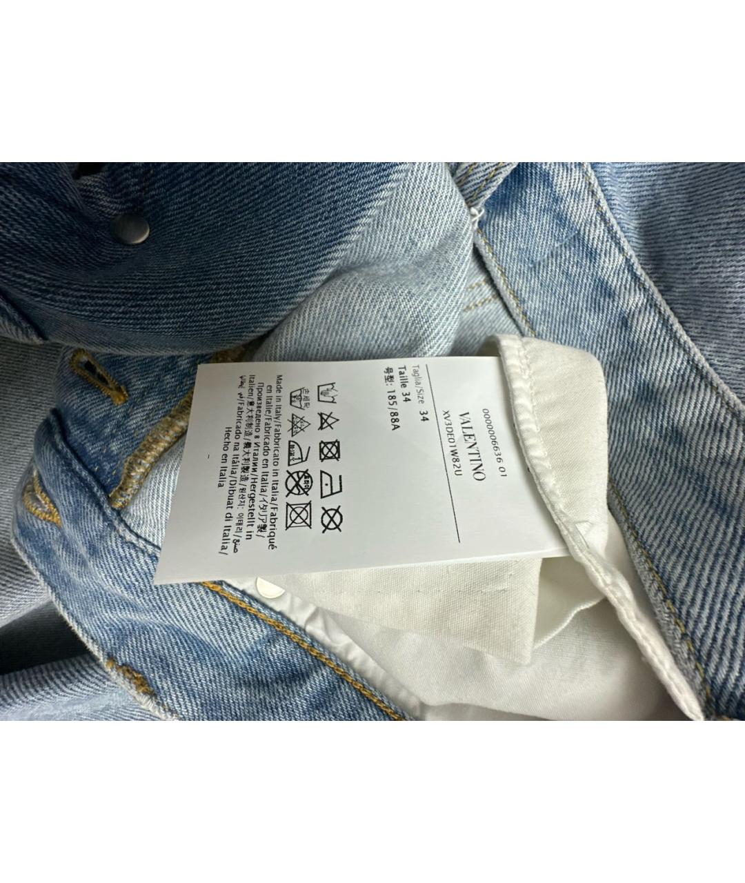 VALENTINO Синие хлопковые прямые джинсы, фото 4