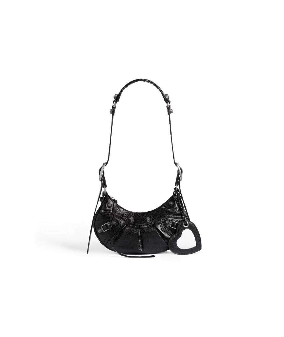 BALENCIAGA Черная кожаная сумка через плечо, фото 9