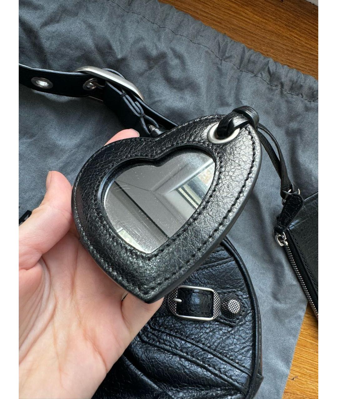 BALENCIAGA Черная кожаная сумка через плечо, фото 8