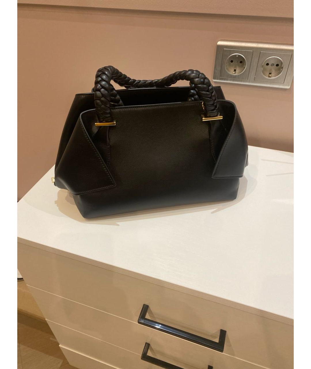 FERRAGAMO Черная кожаная сумка с короткими ручками, фото 3