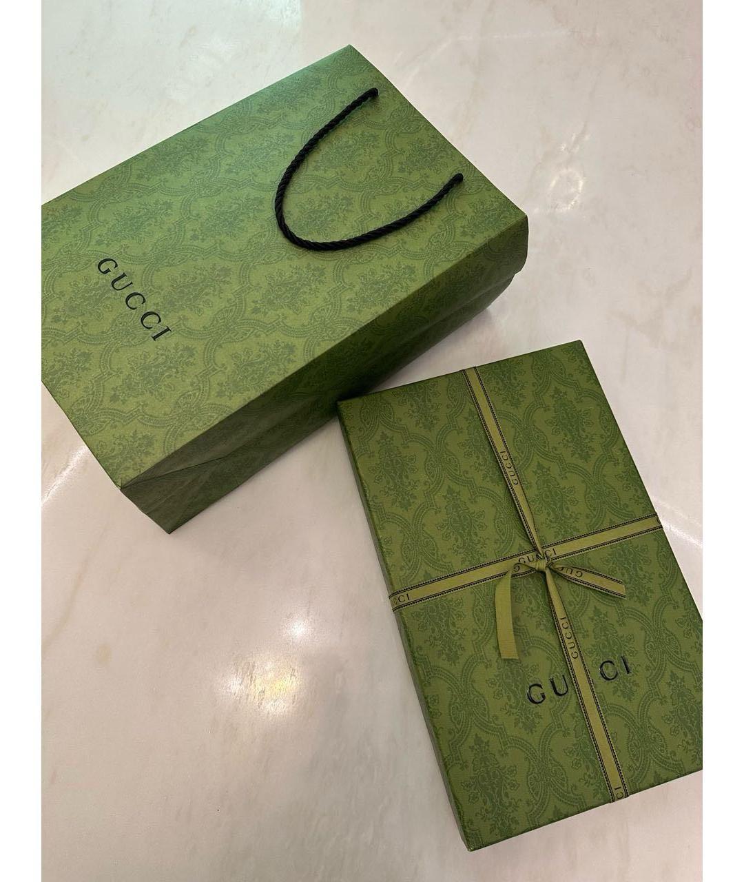 GUCCI Коричневый шерстяной шарф, фото 4