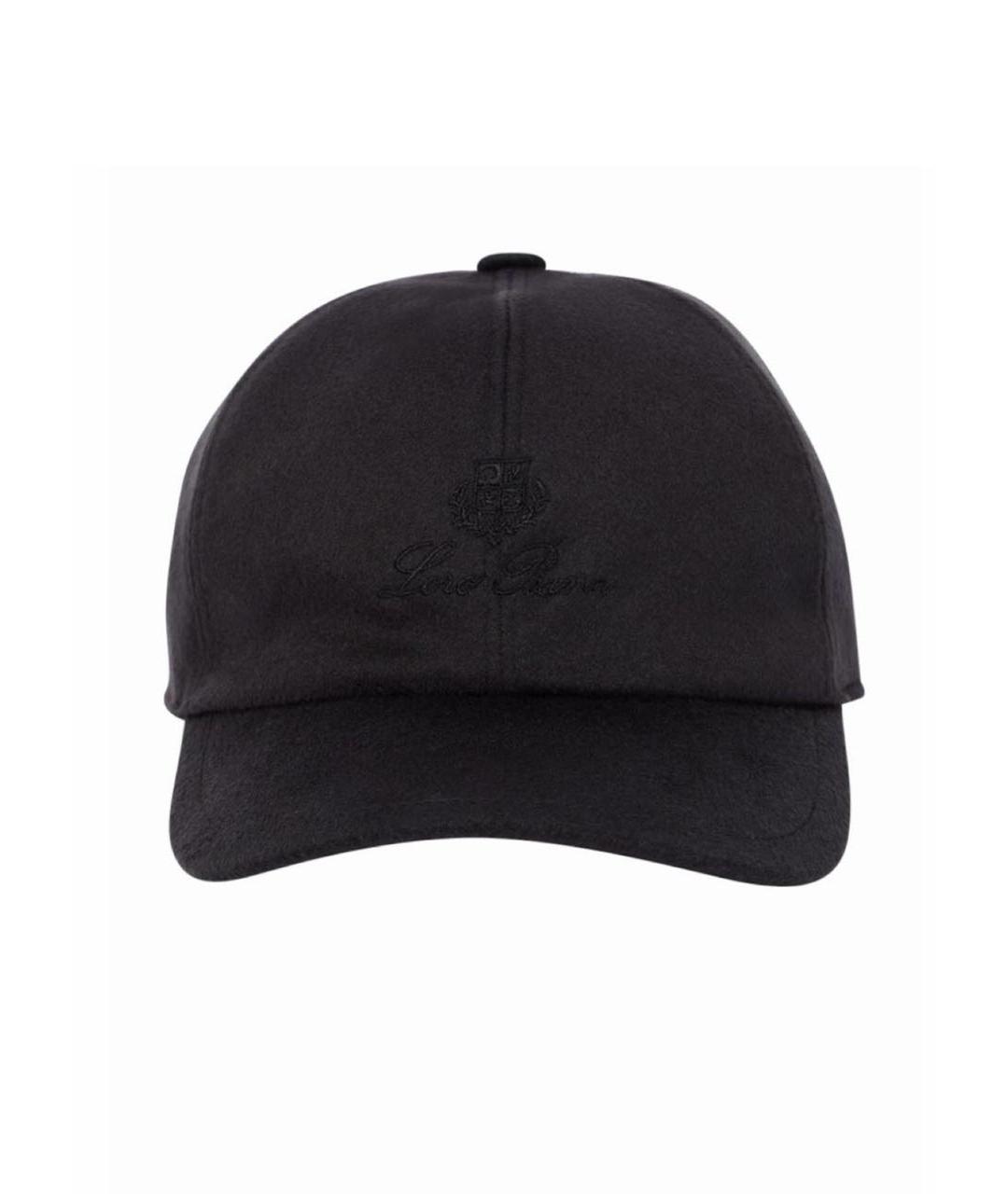 LORO PIANA Черная кашемировая кепка/бейсболка, фото 1